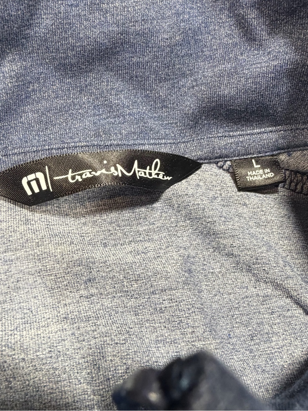 Travis Mathew Zachary 1/4 Zip Golf Men’s L Blue Pullover Performance Sleeve Logo - Picture 3 of 8